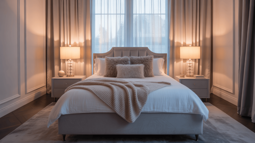 Velvet White Bed