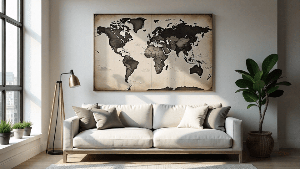 Rustic Canvas Prints above couch decor