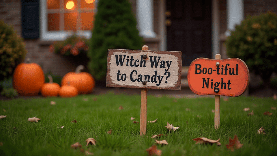Yard Sign Stakes halloween decor ideas