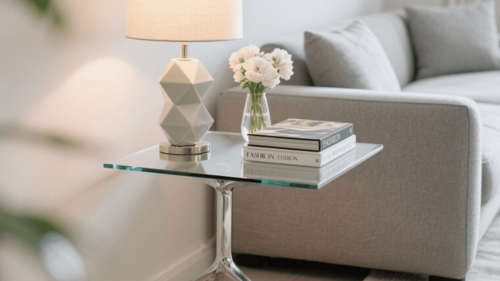 glass top table styling