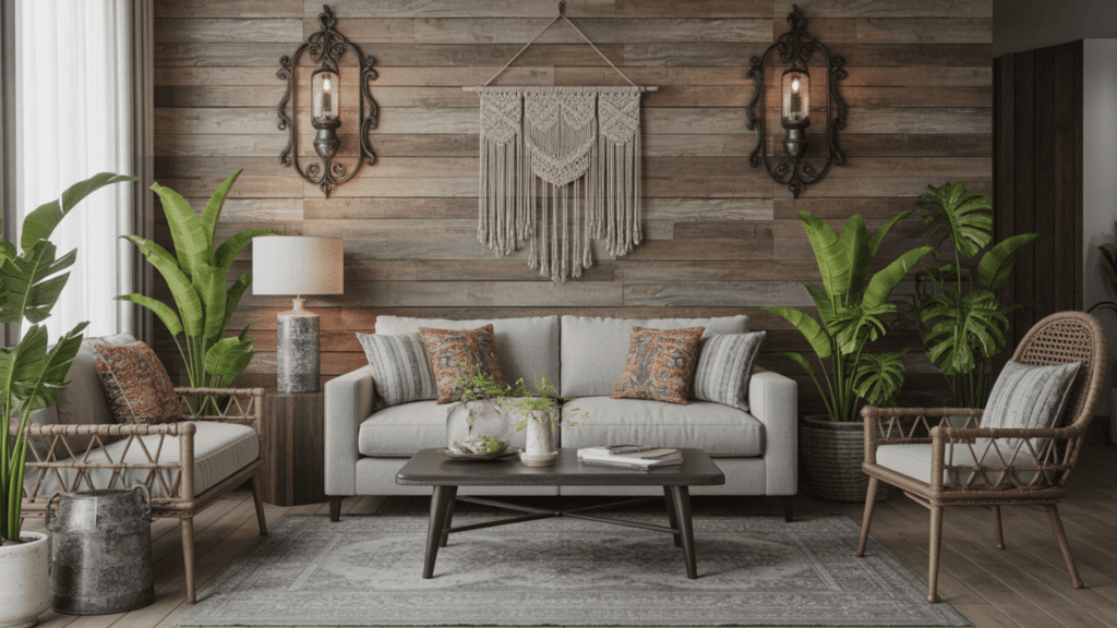 rustic accent wall