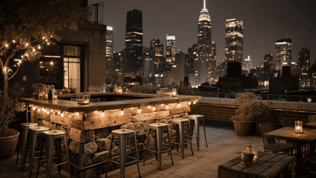 rustic outdoor bar