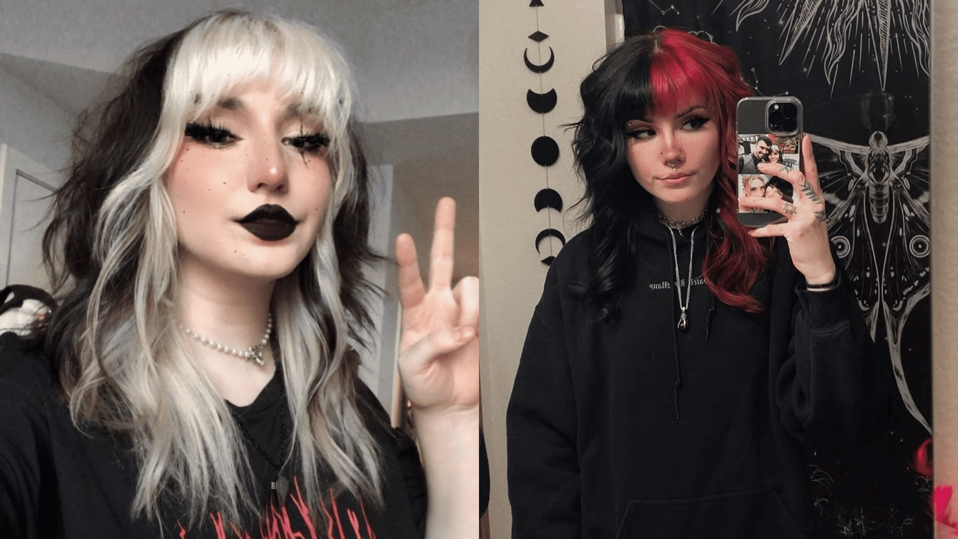 Split Dye (Half Black Half Color)