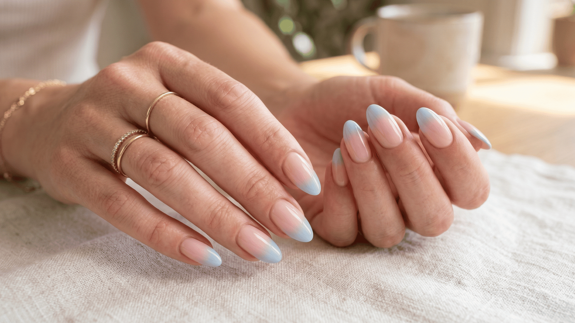ombre french nails with soft gradient blend and natural look