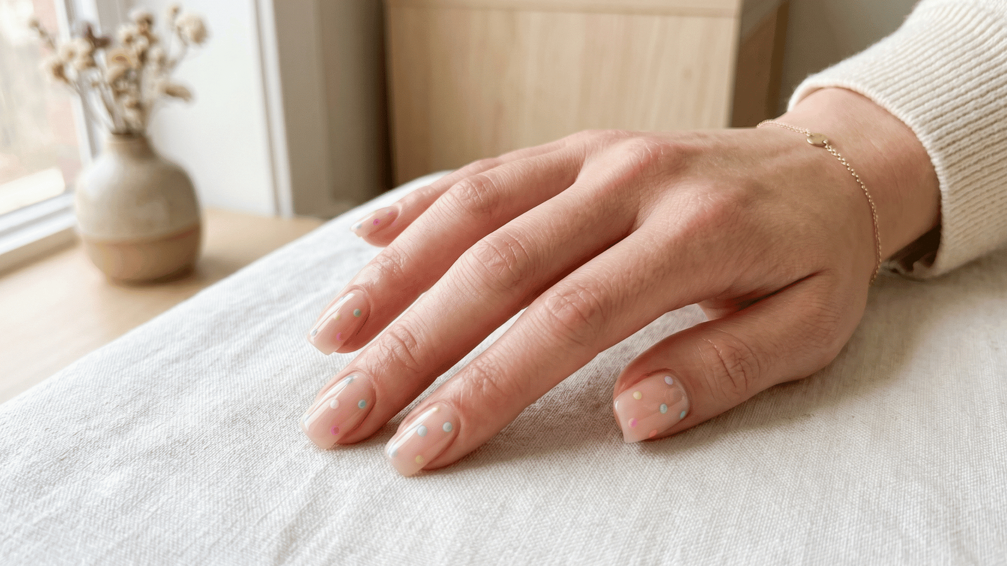soap nails with sheer glossy clean girl aesthetic