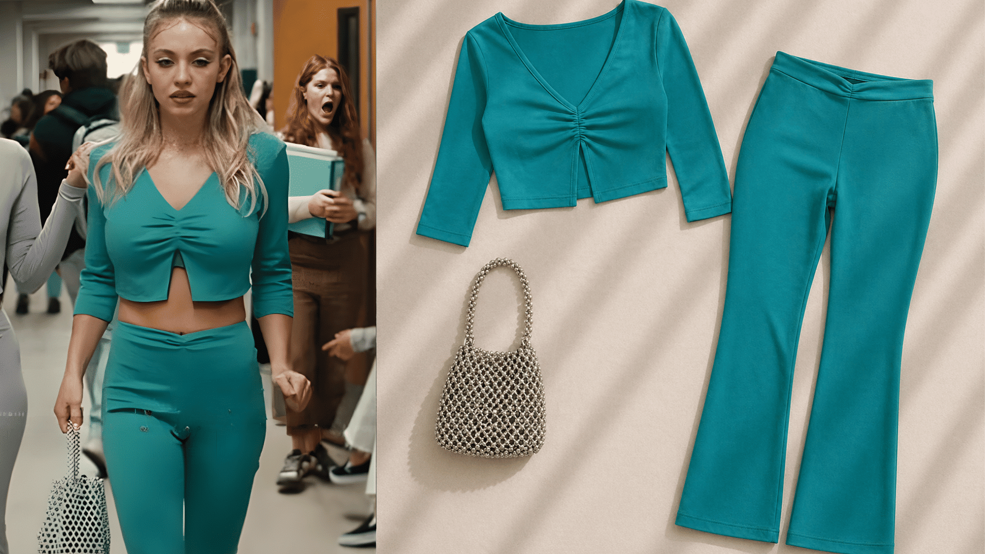cassie blue teak cord set outfit