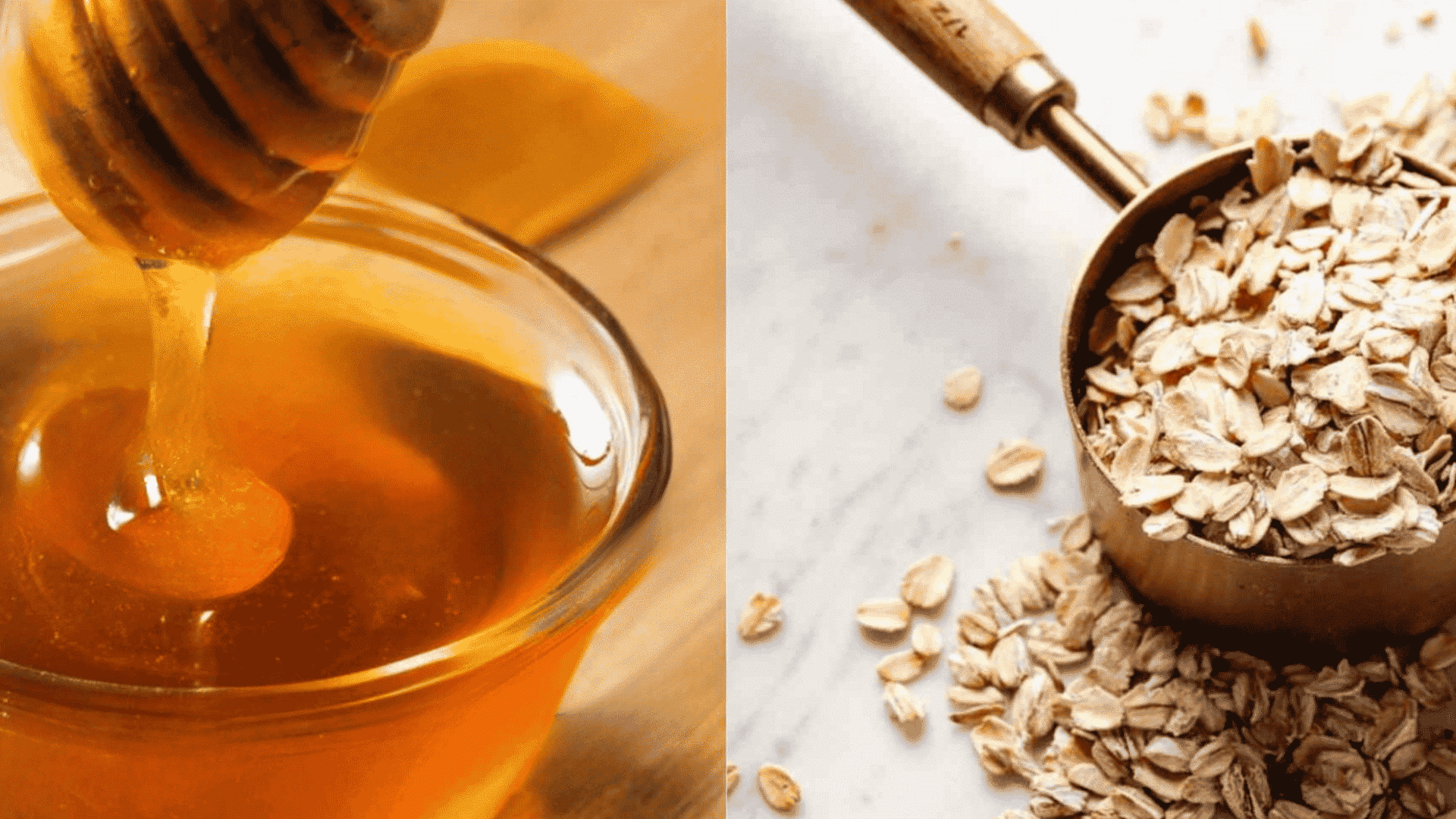 Honey and oatmeal ingredients for gentle skin exfoliator