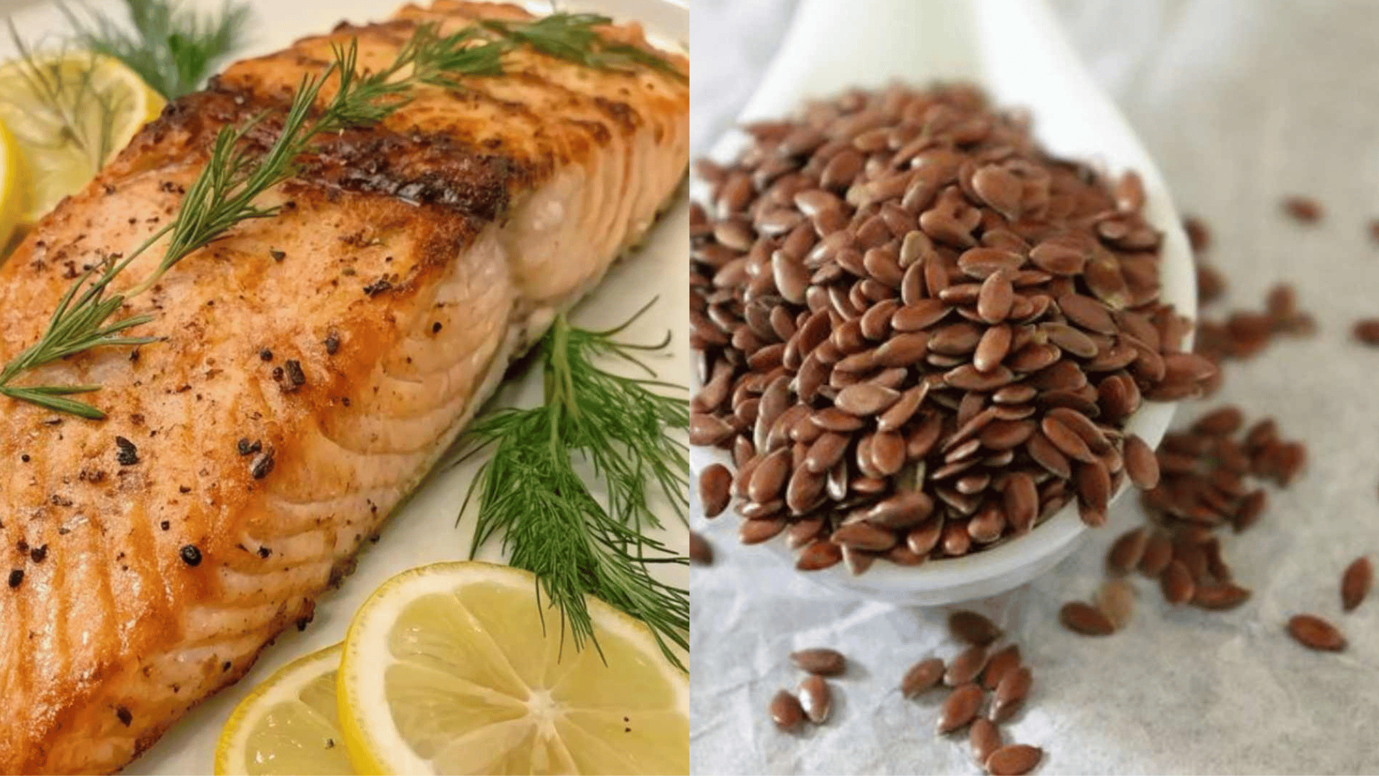 Grilled salmon and flaxseeds for omega-3 rich skin glow diet