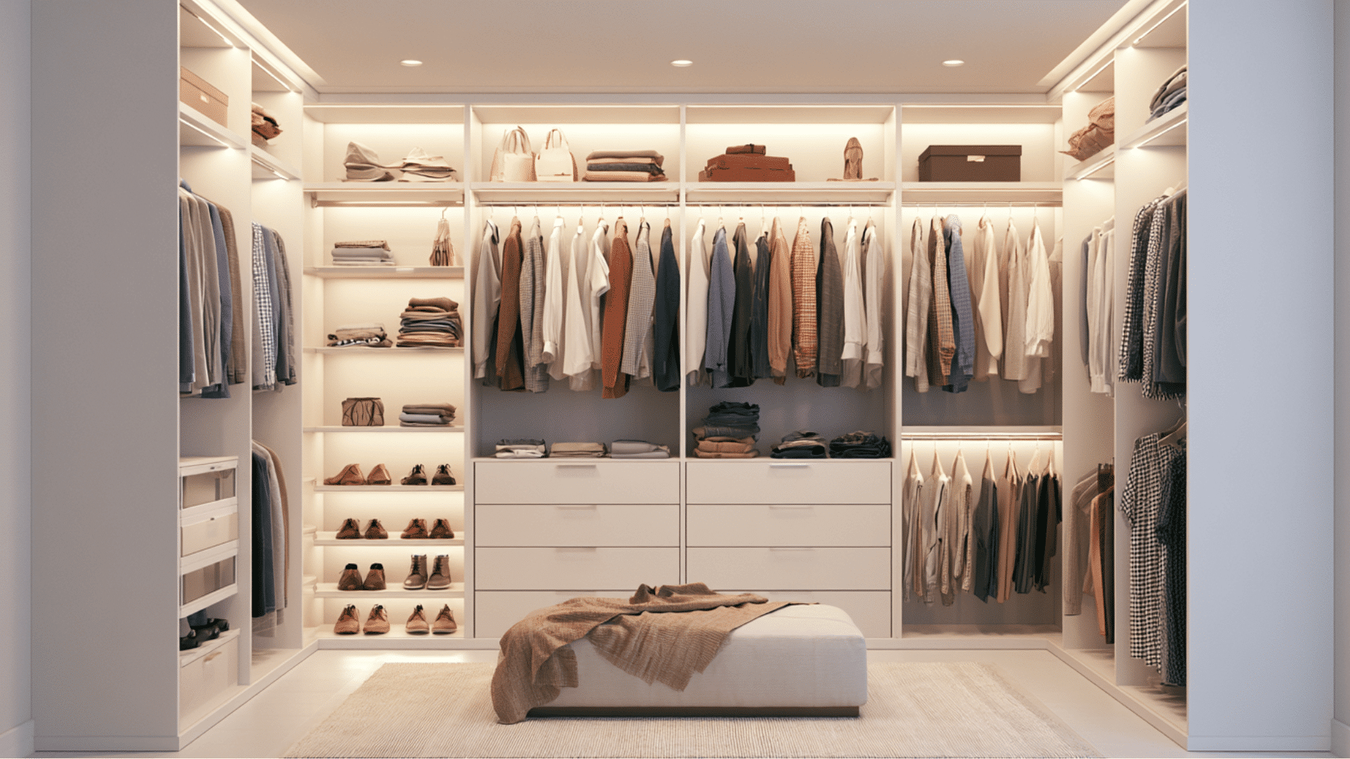 custom closet storage system with shelves, drawers, and racks for better organization and storage