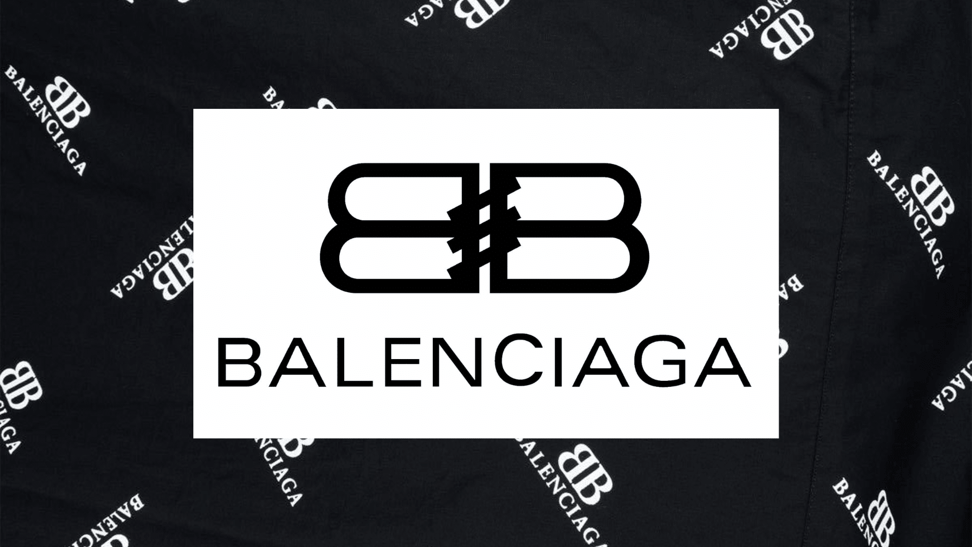 balenciaga logo with a backdrop