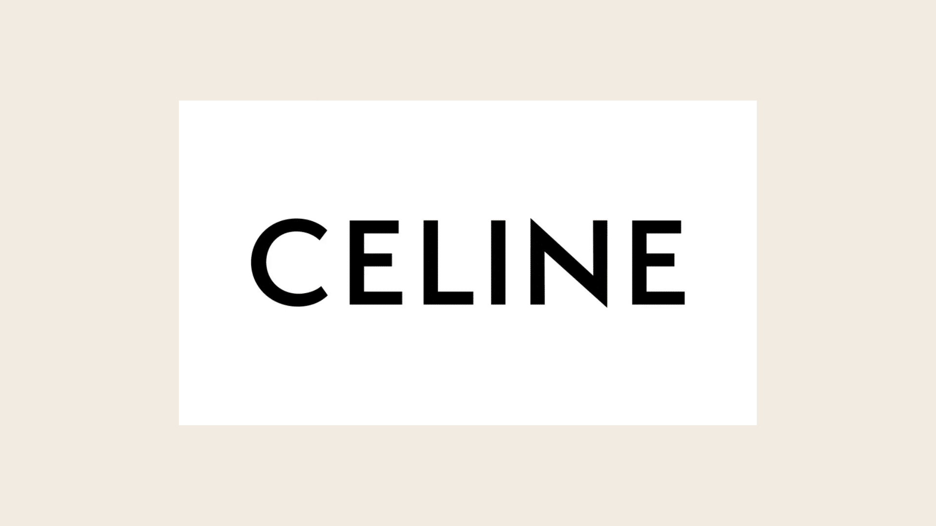celine logo with solid beige background