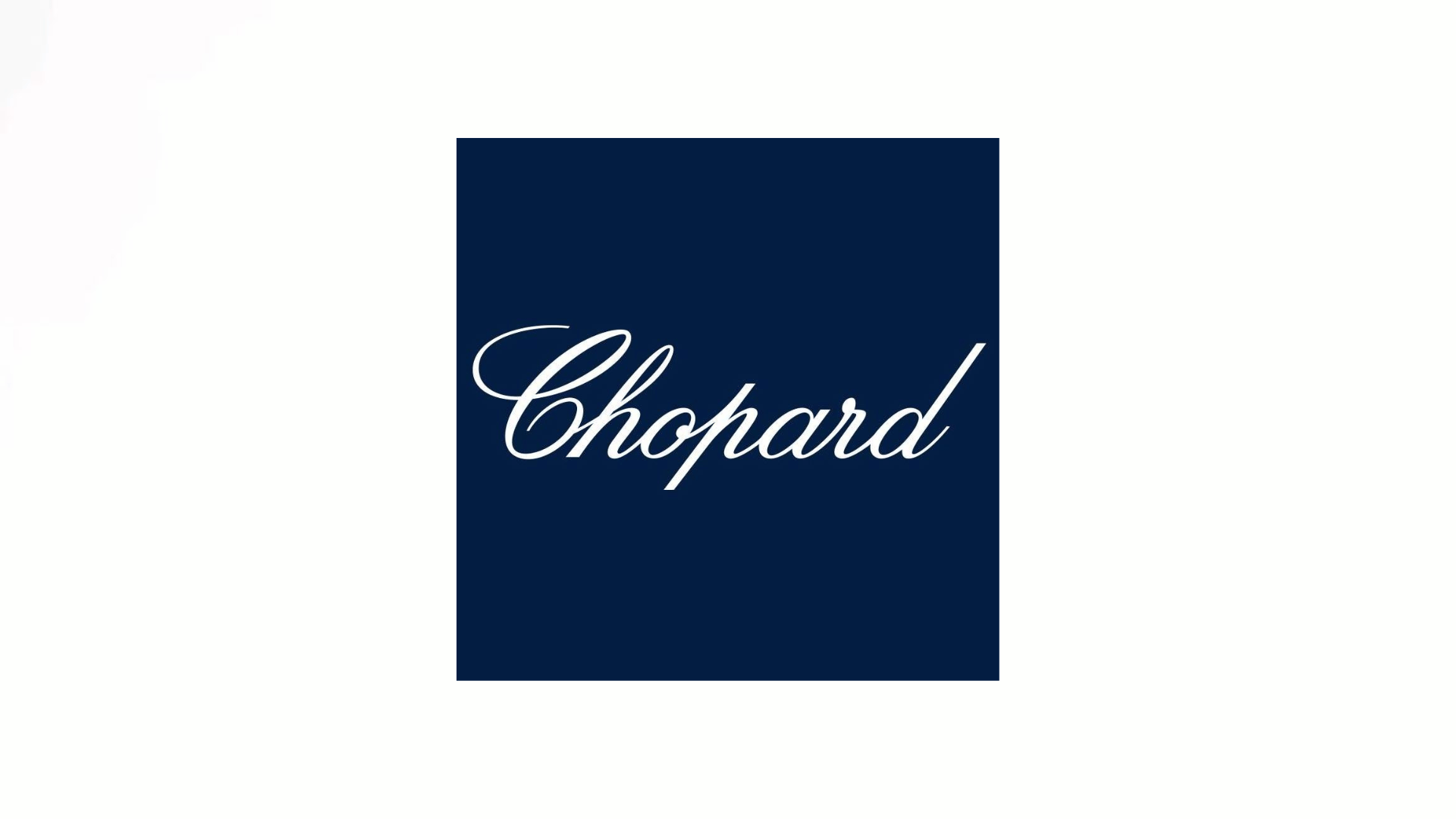 blue chopard logo with white solid background