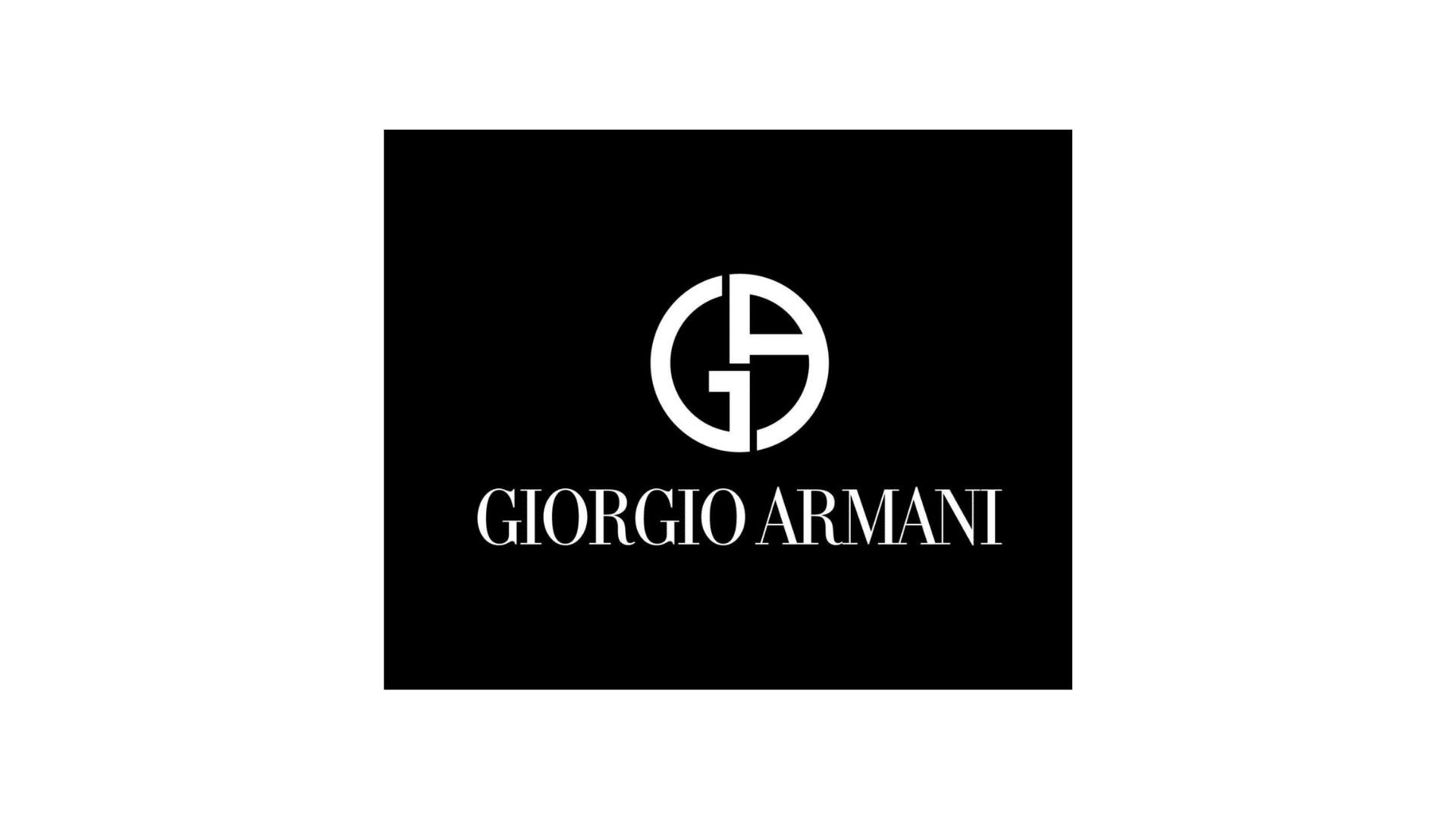 giorgio armani logo with a backdrop