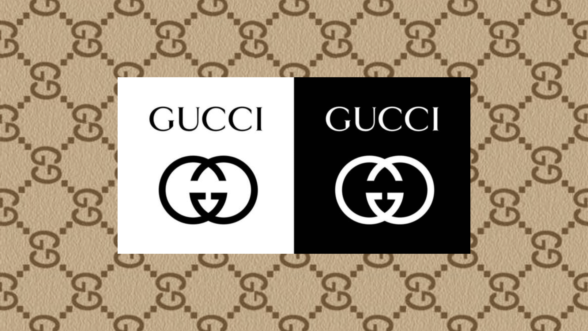 gucci logo with a backdrop