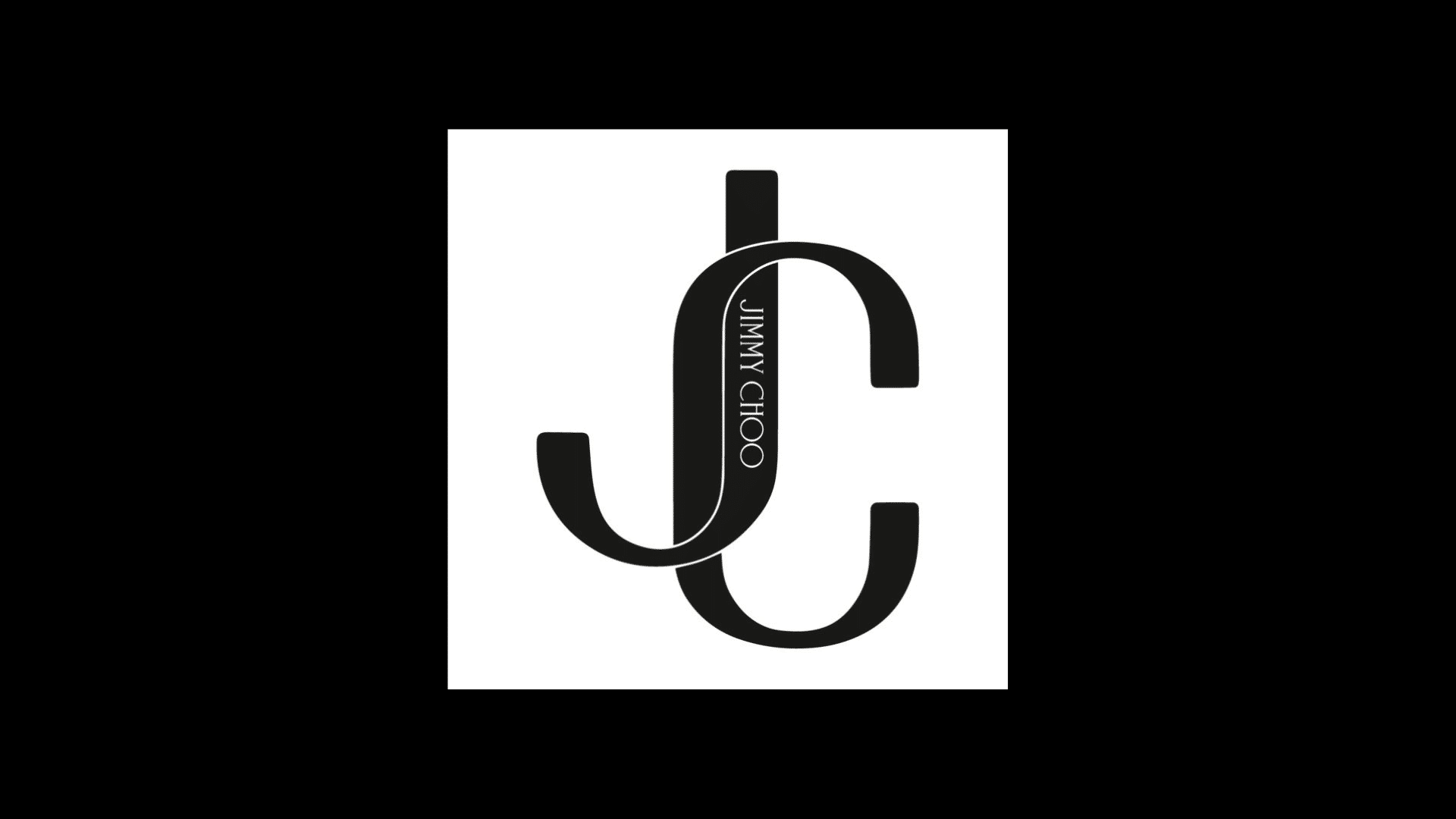 jimmy choo logo with black backdrop