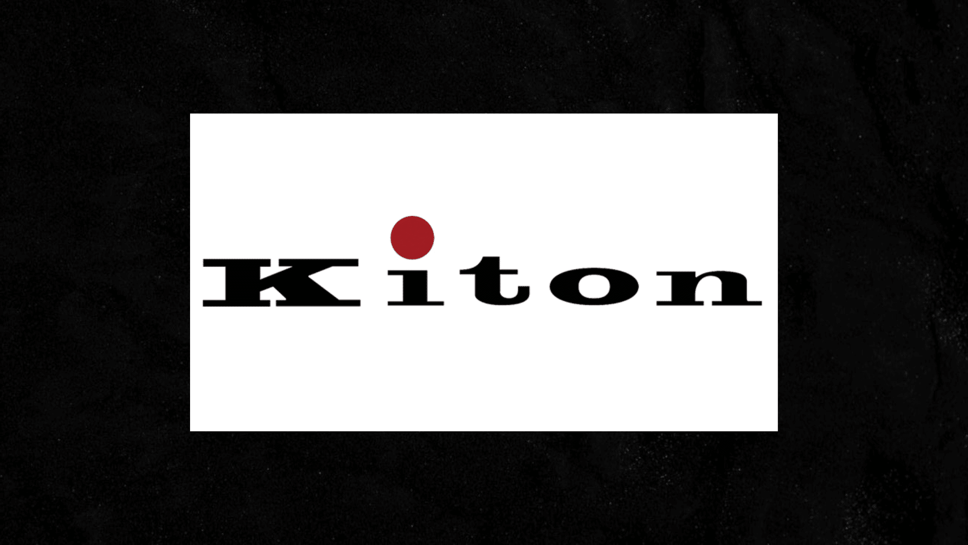 kiton logo with a black backdrop
