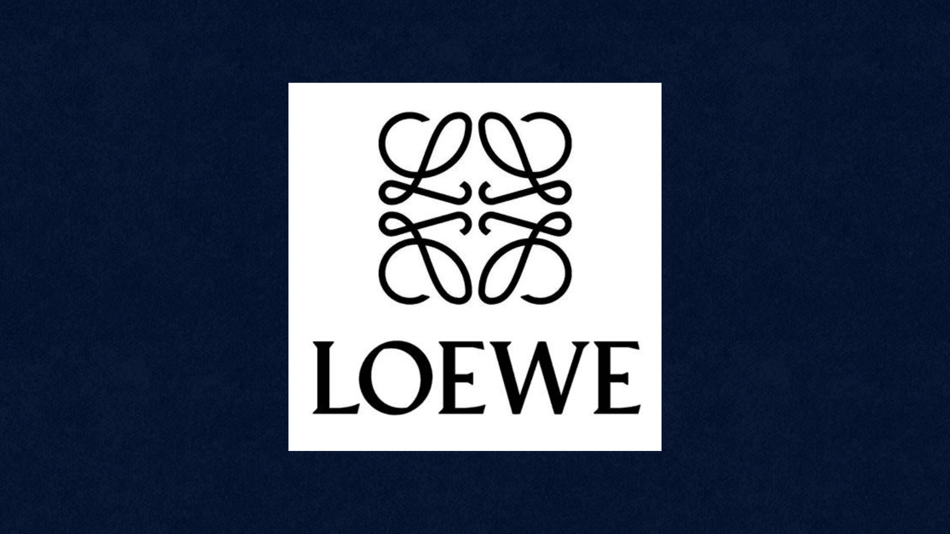 loewe logo with a deep royal blue backdrop