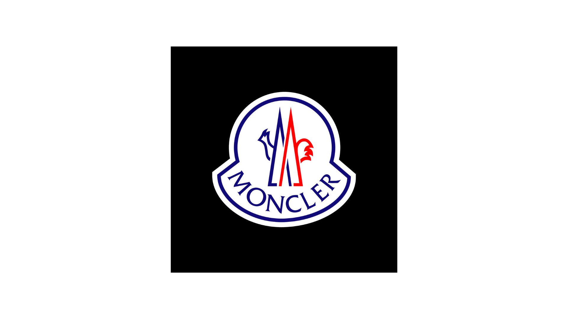 moncler logo with a backdrop