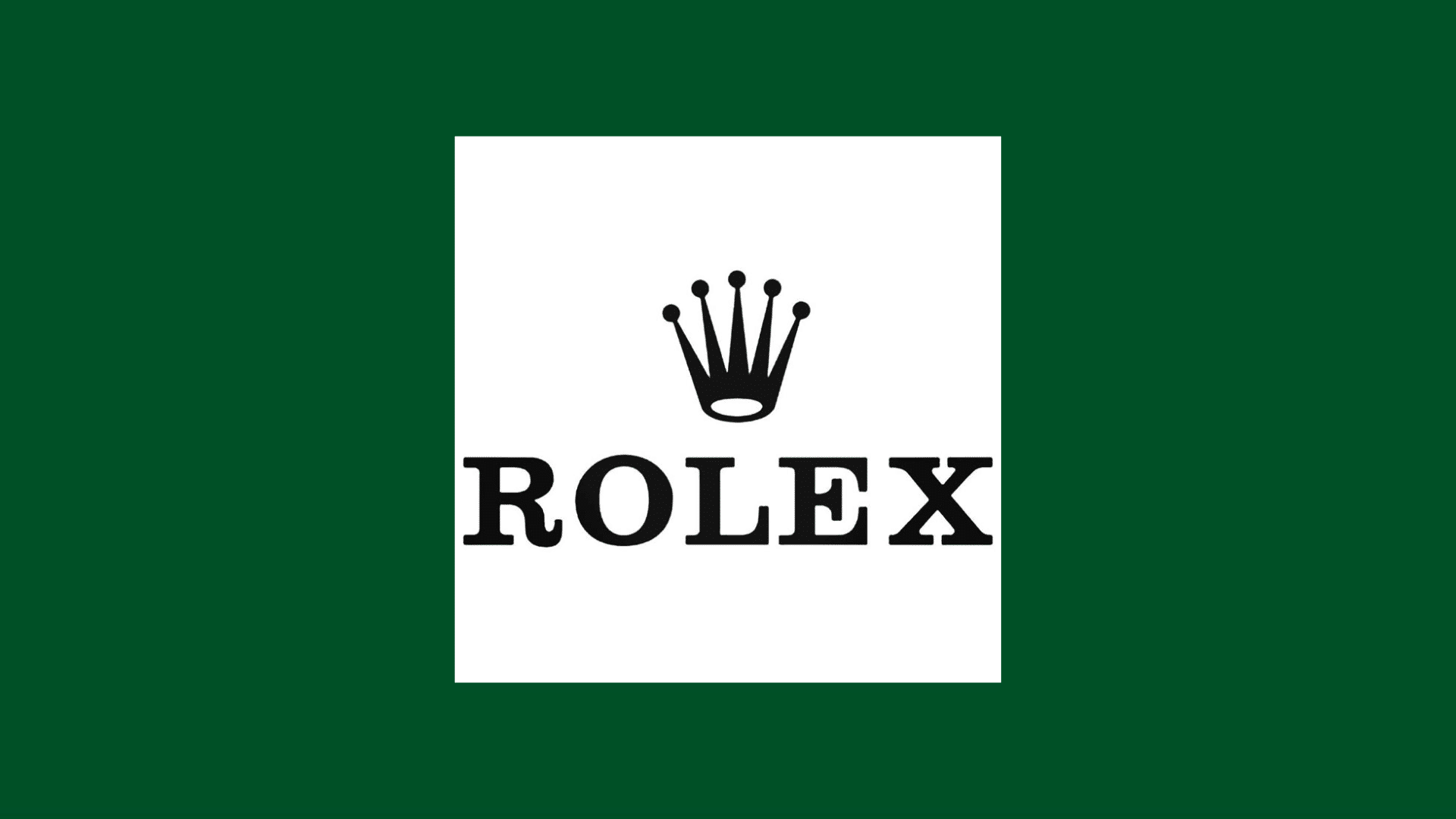 rolex logo with a green backdrop