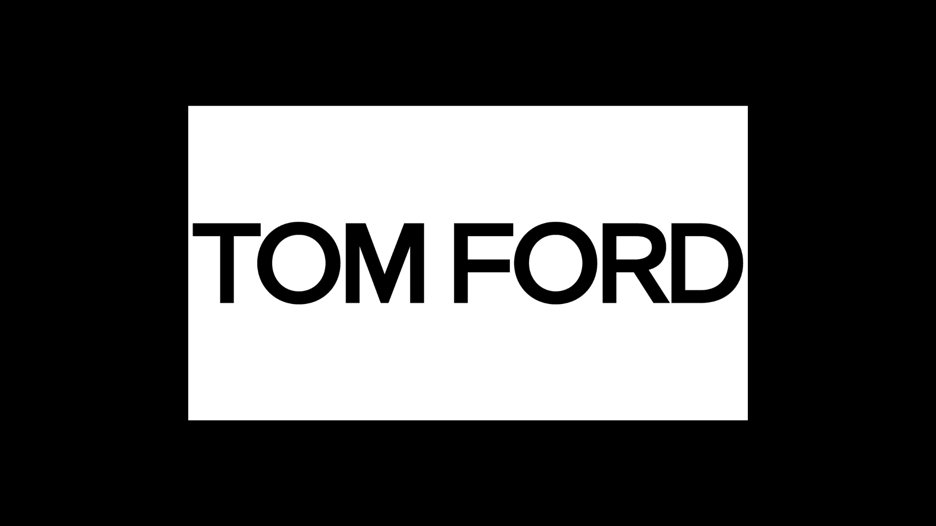 tom ford logo with a black backdrop