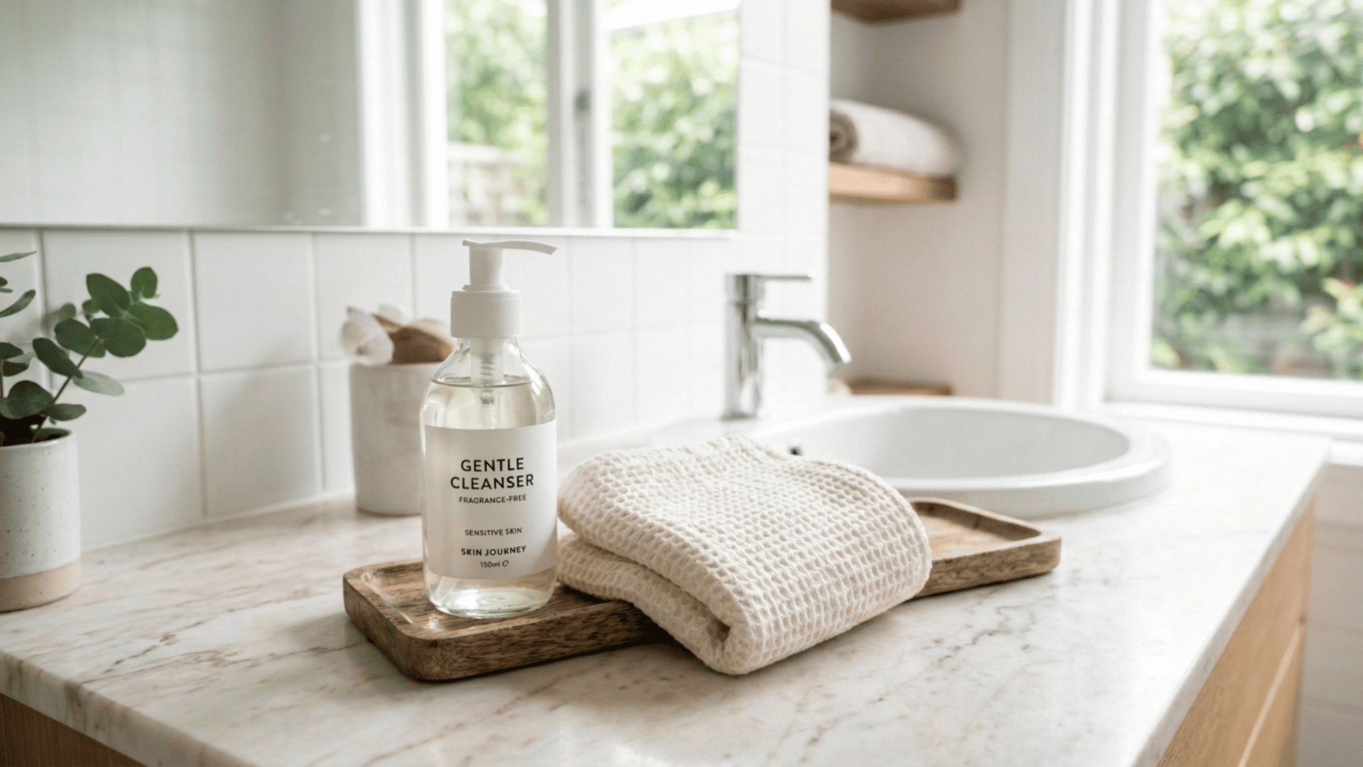 fragrance-free gentle cleanser for sensitive under eye skin care routine