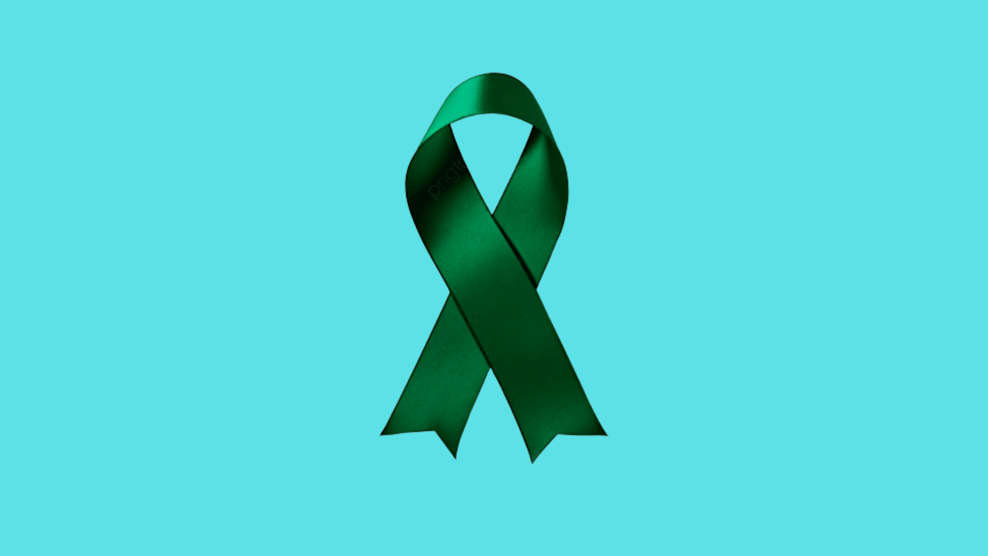 green awareness ribbon on a transparent background, used to represent mental health support and awareness