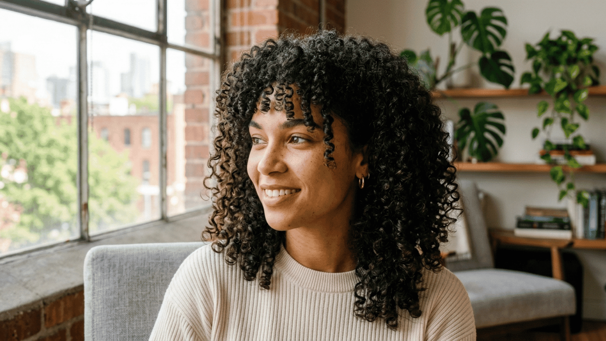 woman with loosened curls after repeated heat styling