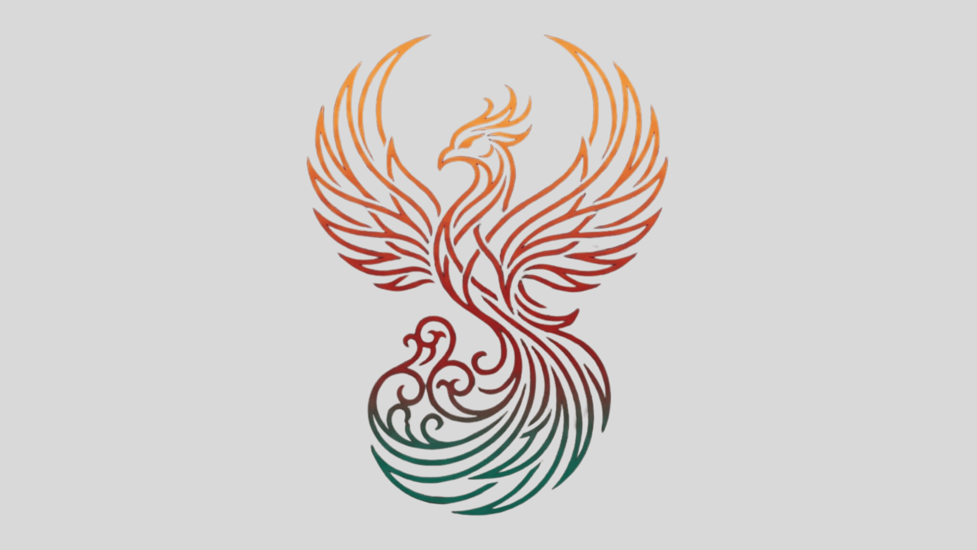 colorful phoenix symbol on a dark background representing mental health recovery, renewal, strength, and hope