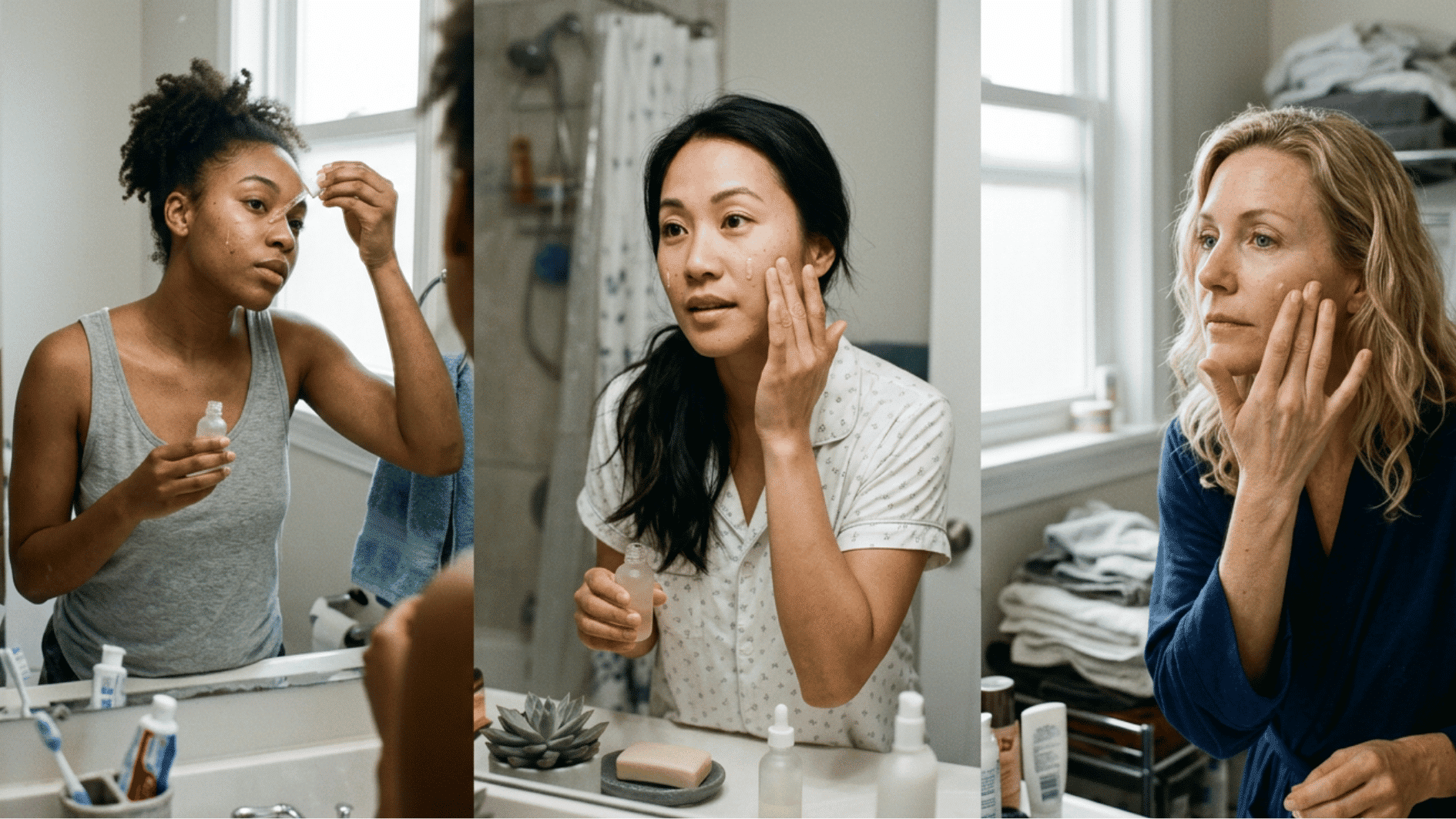 woman applying vitamin c serum showing gradual skin results