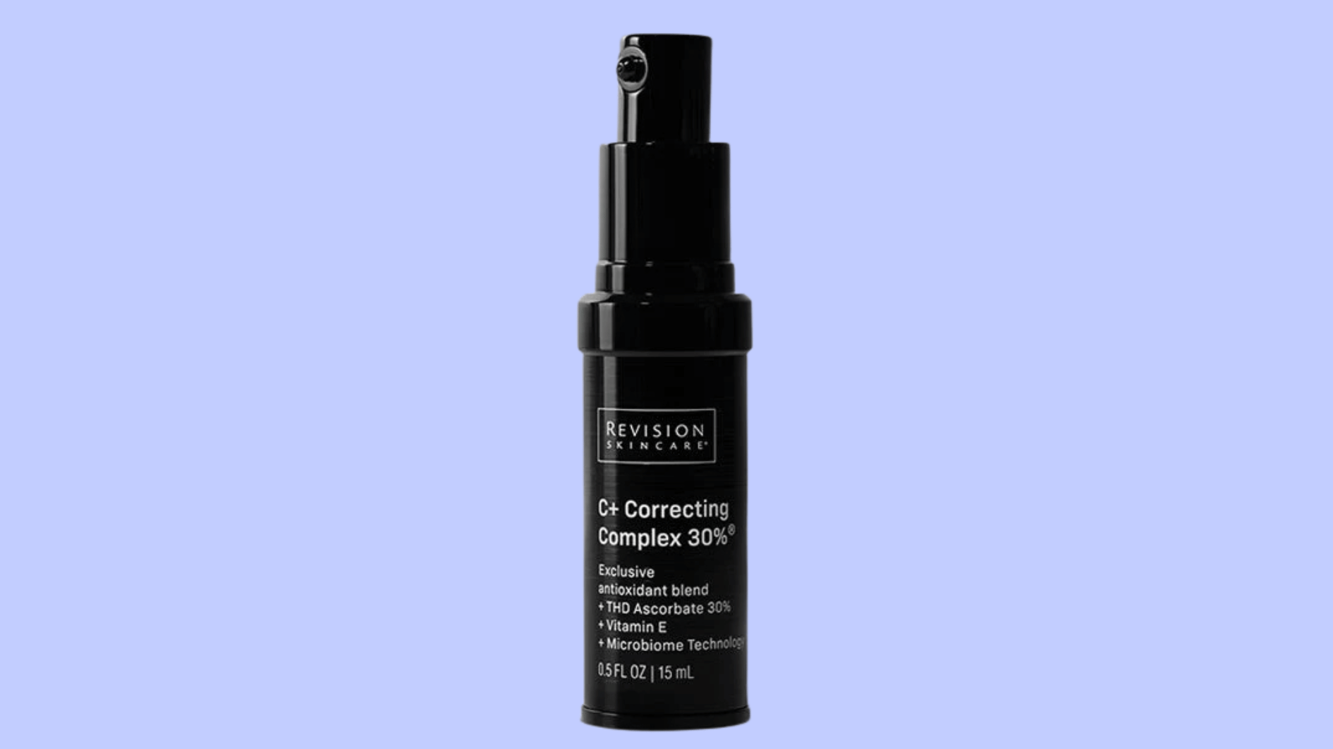 revision skincare c correcting complex serum bottle displayed against a light blue background