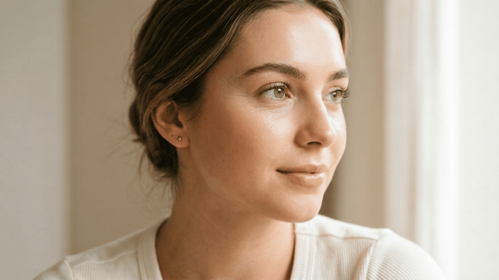 close-up of woman's under eye area showing healthy skin, related to under eye wrinkles at 25